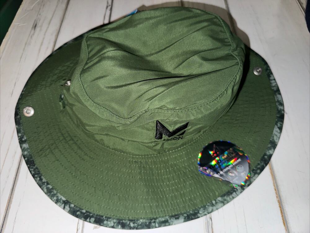 Mission HydroActive Cooling Unisex Olive Ash Ice Green Bucket Hat New